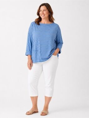 J Jill Blouse  Pima Cotton Boatneck Size Large